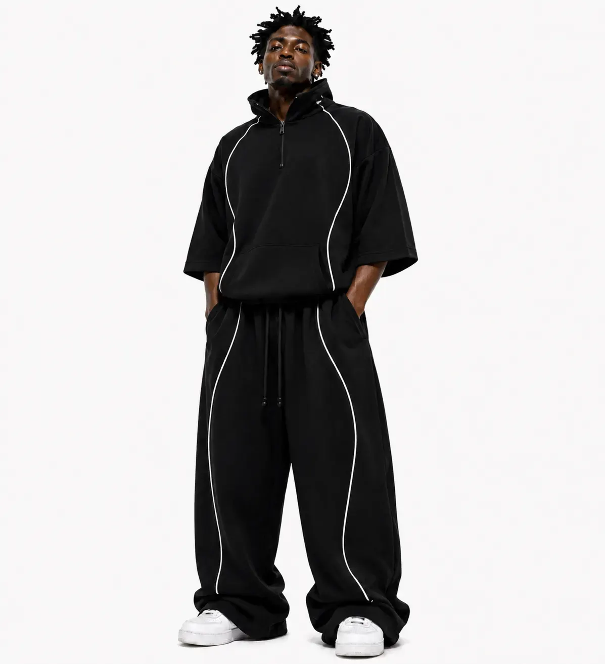 Oversized Half-Zip Tracksuit Set