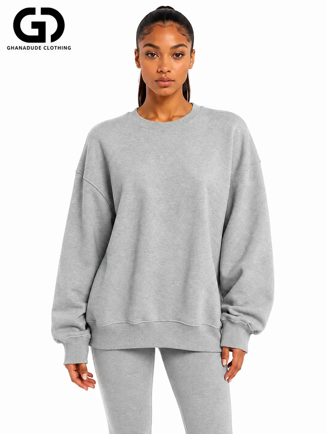 LONG-LENGTH OVERSIZED CREWNECK SWEATER